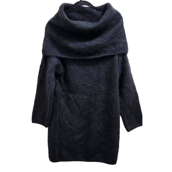 Banana Republic Alpaca Blend Cowl Neck Sweater Dress Black Women’s M Soft Cozy - Picture 2 of 15